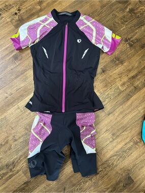 Pearl Izumi Black and Pink Women's Cycling Skinsuit